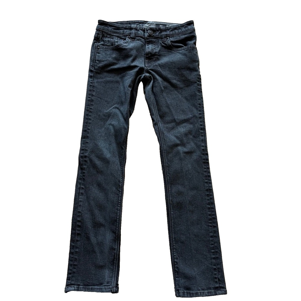 Volcom 2x4 Skinny Jeans Kids Size 26 Dark Gray Denim Skater Pants Streetwear